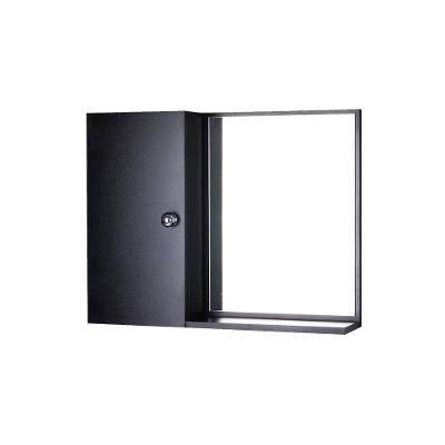 Armário para Banheiro com Espelho Preto 1 Porta 2 Prateleiras MDP 58CM
