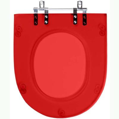 Assento Sanitário Carrara Alongado Poliéster Parafusado Convencional Vermelho Translúcido Pontto