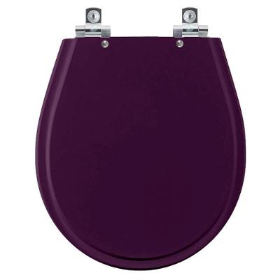 Assento Sanitário Avalon Ametista Alongado Plástico Parafusado Fechamento Suave Almofadado Roxo
