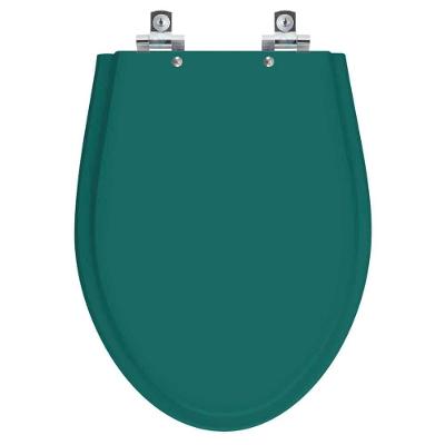 Assento Sanitário Absolute Alongado Polipropileno Fechamento Suave Almofadado Verde Amazonia Pontto