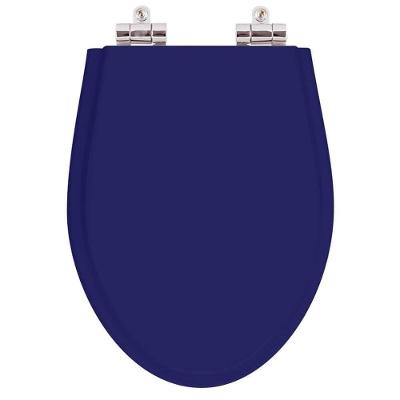 Assento Sanitário Absolute Alongado Resina Plástica Parafusado Fechamento Suave Azul Cobalto
