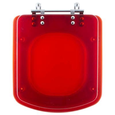 Assento Sanitário Bali Alongado Resina Plástica Parafusado Convencional Vermelho Transparente Pontto