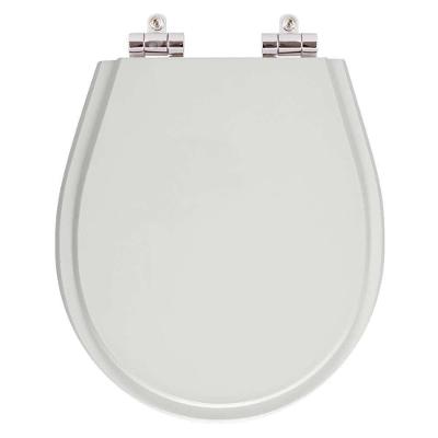 Assento Sanitário Avalon Silver Alongado Resina Plástica Parafusado Fechamento Suave Cinza Pontto