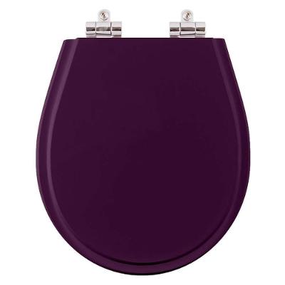 Assento Sanitário Avalon Ametista Alongado Resina Plástica Fechamento Suave Roxo Pontto Lavabo
