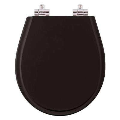 Assento Sanitário Avalon Alongado Resina Plástica Parafusado Fechamento Suave Preto Pontto Lavabo