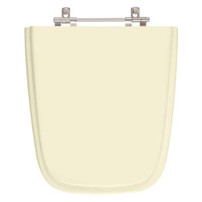 Assento Sanitário Aero Bone Alongado Plástico Convencional Alumínio Anodizado Bege Pontto