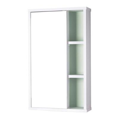 Armário para Banheiro Milano Suspenso 1 Porta 2 Prateleiras MDP 42CM Verde Menta Pontto Lavabo
