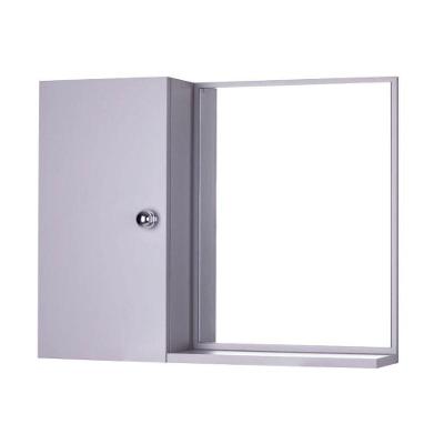 Armário para Banheiro com Espelho Suspenso 2 Prateleiras MDP 58CM Cinza