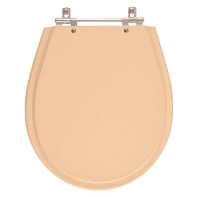 Assento Sanitário Avalon Alongado MDF Fechamento Convencional Alumínio Anodizado Laranja Pontto