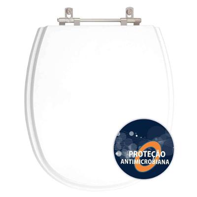 Assento Sanitário Aspen Alongado Resina Plástica Parafusado Antibacteriano Branco