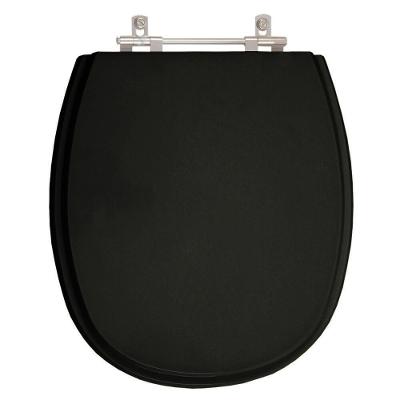 Assento Sanitário Aspen Alongado Poliéster Parafusado Preto Pontto Lavabo