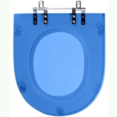 Assento Sanitário Carrara Alongado Resina Plástica Parafusado Convencional Azul Transparente Pontto