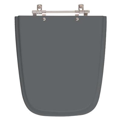 Assento Sanitário Aero Alongado MDF Fechamento Convencional Alumínio Anodizado Cinza Quartzo Pontto