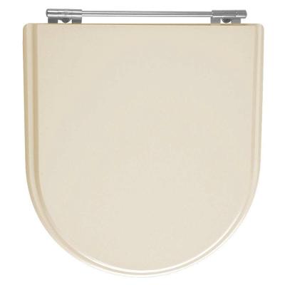 Assento Sanitário Calypso Alongado MDF Alumínio Anodizado Bege Pontto Lavabo