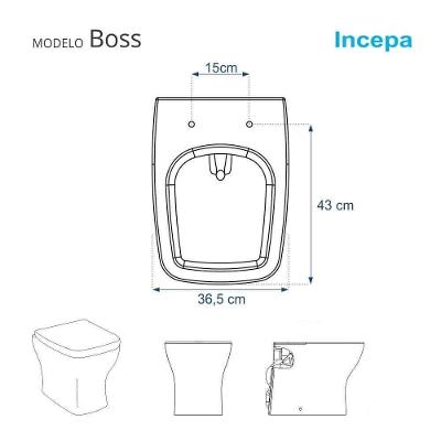 Assento Sanitário Boss Alongado MDF Fechamento Convencional Alumínio Branco Pontto Lavabo