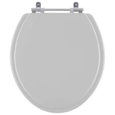 Assento Sanitário Azaléa para Vaso Celite Alongado MDF Parafusado Alumínio Anodizado Cinza Pontto