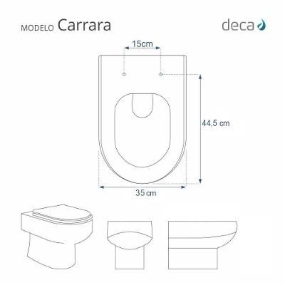 Assento Sanitário Carrara Alongado Resina Plástica Parafusado Convencional Branco Pontto Lavabo