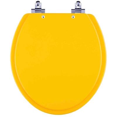 Assento Sanitário Convencional Oval Plástico Fechamento Suave Soft Close Amarelo Fosco Pontto Lavabo