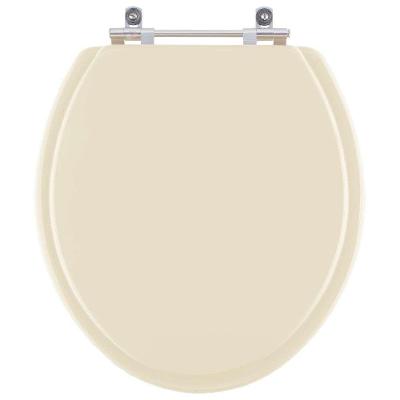 Assento Sanitário Convencional Oval MDF Fechamento Convencional Bege Claro Pontto Lavabo