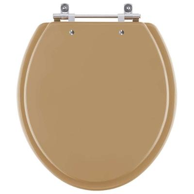 Assento Sanitário Convencional Bege Castor para Bacia Deca Oval Plástico Alumínio Anodizado Bege