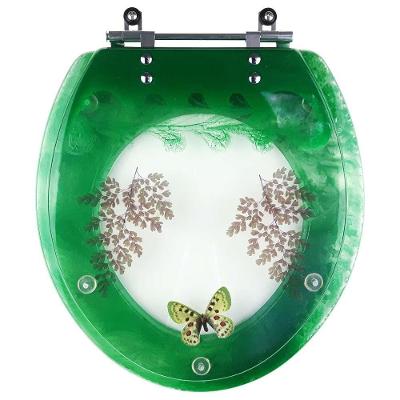 Assento Sanitário Borboleta Verde Oval Resina Plástica Parafusado Convencional Esmeralda