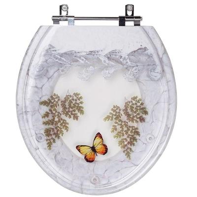 Assento Sanitário Convencional Oval Resina Plástica Parafusado Branco com Borboleta Amarela Pontto