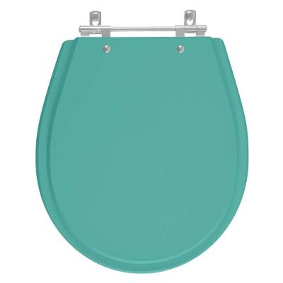 Assento Sanitário Avalon Alongado MDF Alumínio Anodizado Verde Pontto Lavabo
