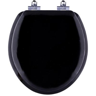 Assento Sanitário Almofadado Oval Poliuretano Parafusado Fechamento Suave Preto Pontto Lavabo