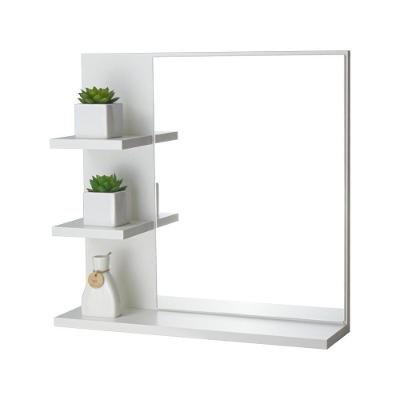 Armário para Banheiro Viena Suspenso com Espelho 1 Porta MDP 47CM Branco Mercado das Prateleiras