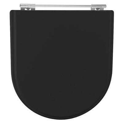 Assento Sanitário Calypso Alongado Resina Plástica Parafusado Preto Pontto Lavabo