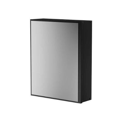 Armário para Banheiro Luxor com Espelho 1 Porta MDP 34CM Preto Mercado das Prateleiras