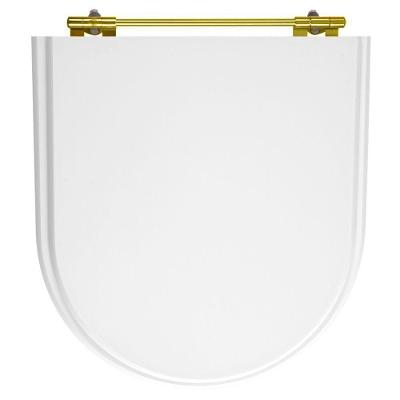 Assento Sanitário Calypso Alongado Resina Plástica Convencional com Ferragem Dourada Branco