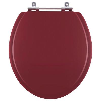Assento Sanitário Convencional Oval Plástico Fechamento Convencional Alumínio Anodizado Bordô Pontto