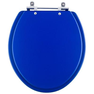 Assento Sanitário Convencional Oval MDF Fechamento Alumínio Anodizado Azul Pontto Lavabo