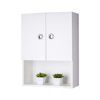 Armário para Banheiro Miami 2 Portas sem Gavetas MDP 48CM Branco Mercado das Prateleiras