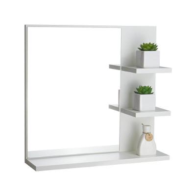 Armário para Banheiro Viena com Espelho e 3 Prateleiras MDP 47CM Branco
