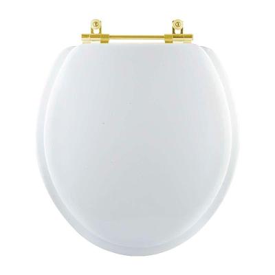 Assento Sanitário Convencional Oval Almofadado Branco com Ferragem Dourada Pontto Lavabo