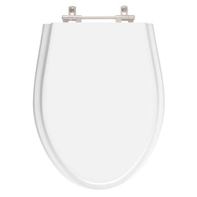 Assento Sanitário Ametista Alongado MDF Ultra Parafusado Convencional Alumínio Anodizado Branco