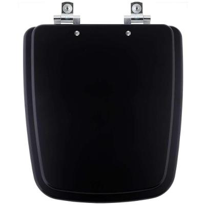 Assento Sanitário Boss Matte Black Alongado MDF Fechamento Suave Preto Pontto Lavabo