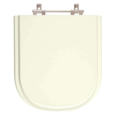 Assento Sanitário Loren Luna Alongado MDF Laqueado Fechamento Convencional Bege Claro Pontto Lavabo