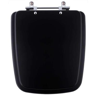 Assento Sanitário Boss Matte Black Alongado MDF Fechamento Convencional Preto Fosco Pontto Lavabo