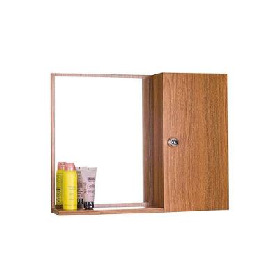 Armário para Banheiro Freijó com Espelho 1 Prateleira MDP 58CM Marrom Pontto Lavabo