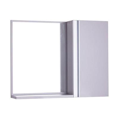 Armário para Banheiro com Espelho Barra Vertical 1 Prateleira MDP 58CM Cinza Claro Mercado
