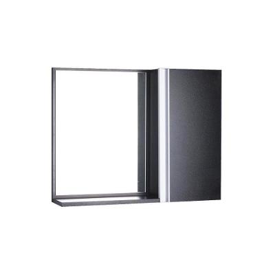 Armário para Banheiro com Espelho Barra Vertical 1 Prateleira MDP 58CM Preto Pontto Lavabo