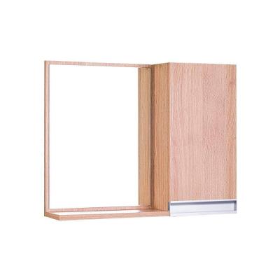 Armário para Banheiro Carvalho com Espelho 1 Prateleira MDP 58CM Bege Pontto Lavabo