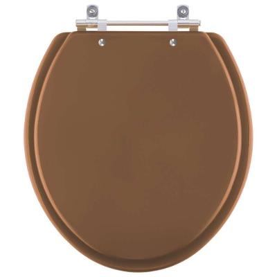 Assento Sanitário Contemporary Oval Poliéster Parafusado Convencional Marrom Pontto