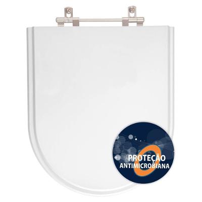 Assento Sanitário Carrara Alongado Polipropileno Convencional Antibacteriano Branco