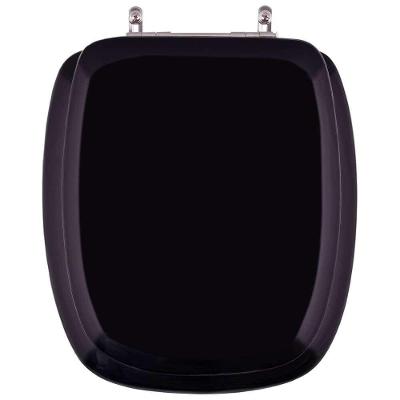Assento Sanitário Alamo Oval PVC Convencional Almofadado Preto Pontto Lavabo