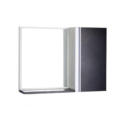 Armário para Banheiro com Espelho Barra Vertical MDP 58CM Preto e Branco Pontto Lavabo