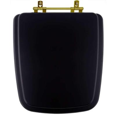 Assento Sanitário Boss Matte Black Alongado Resina Plástica Parafusado Convencional Preto Pontto